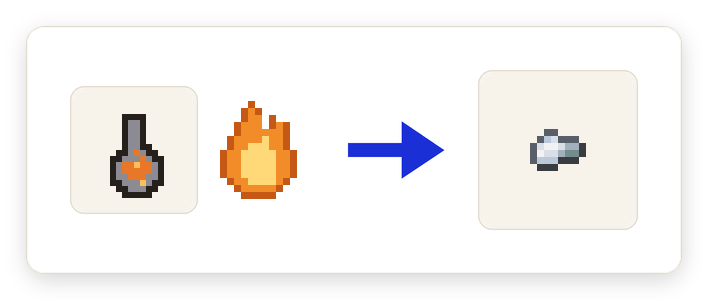 Crafting recipe for Molten Spoon From Blasting